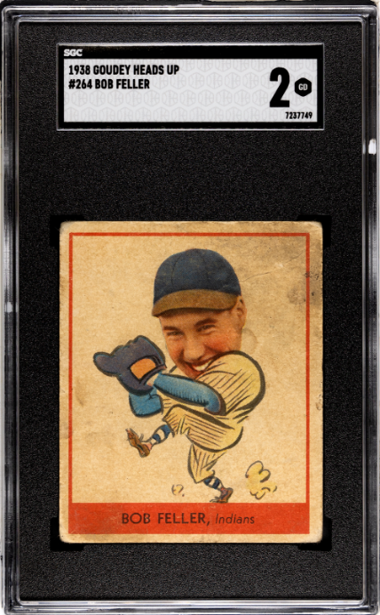 1938 Goudey Heads Up #264 Bob Feller RC Rookie SGC 2 GD