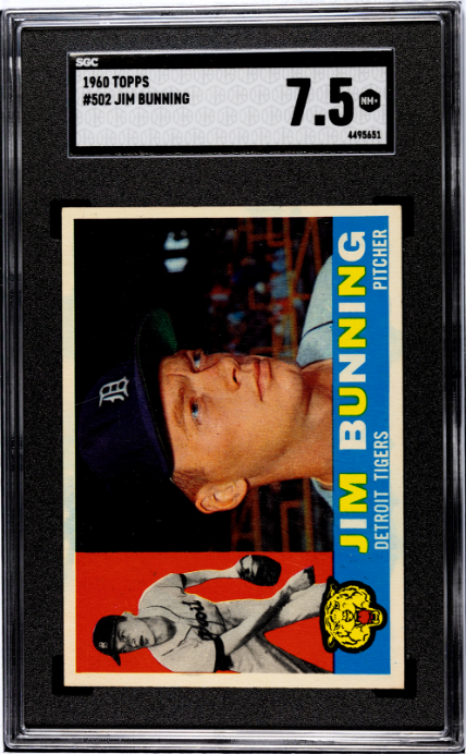 1960 Topps #502 Jim Bunning SGC 7.5 NM+ Well Centered