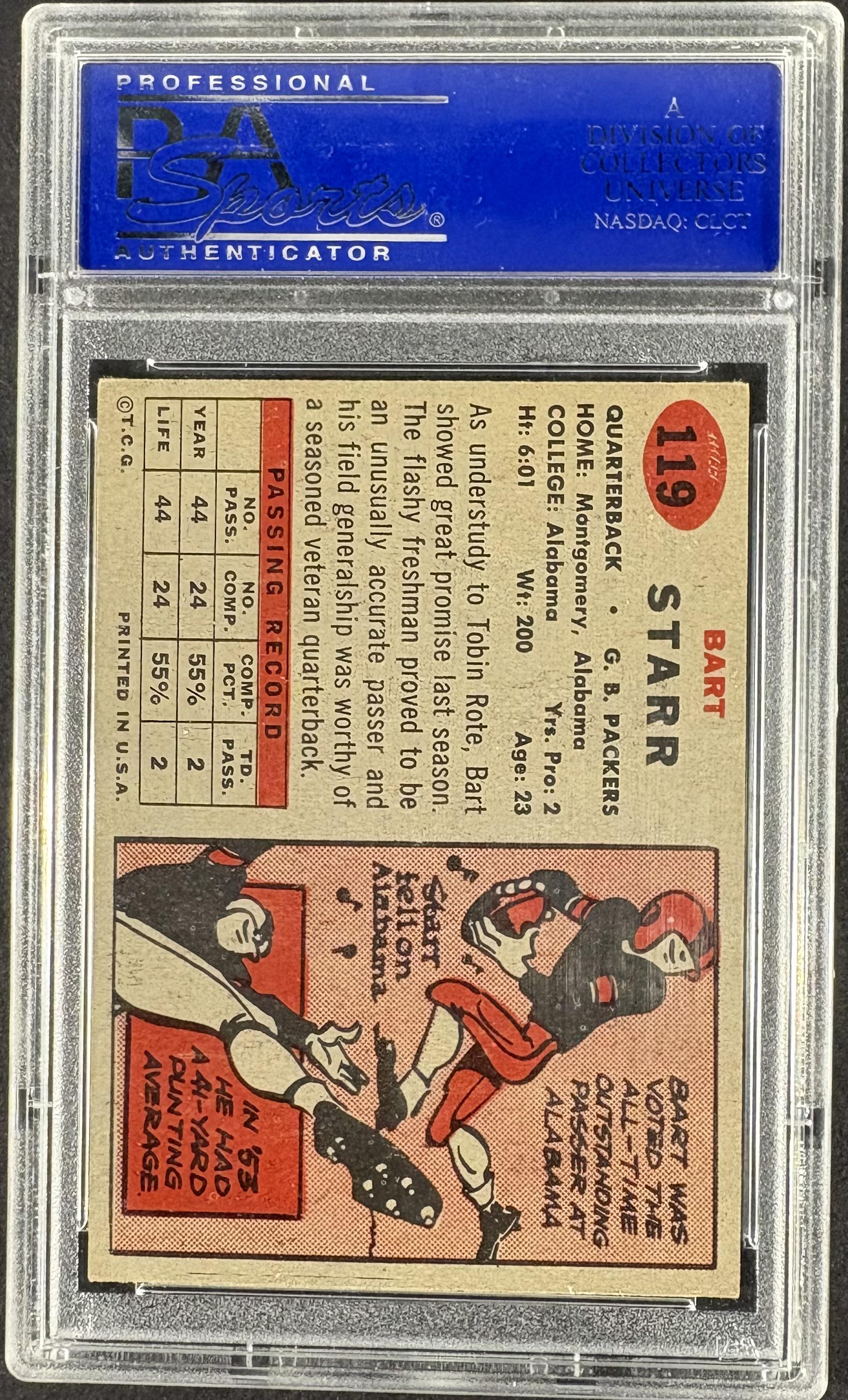 1957 Topps #119 Bart Starr RC Rookie PSA 6 EX-MT
