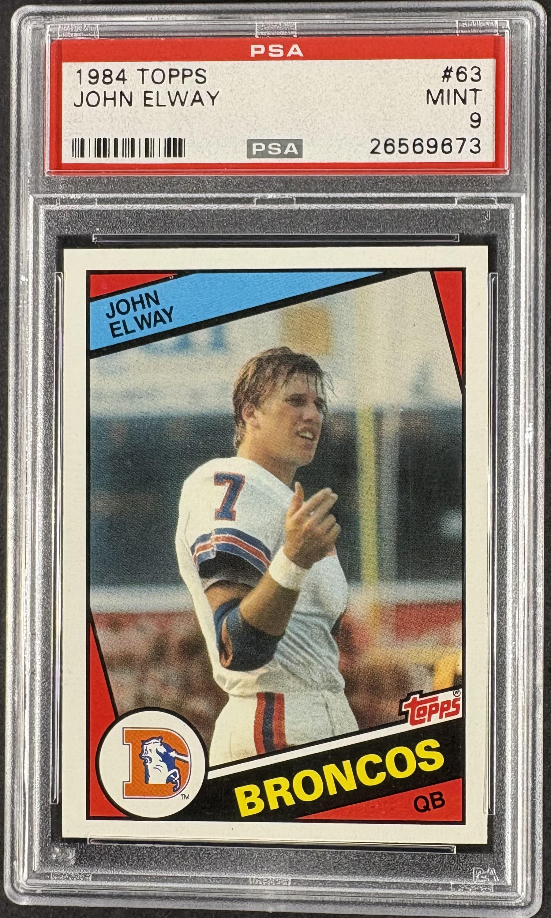 1984 Topps #63 John Elway RC Rookie PSA 9 MINT Well Centered