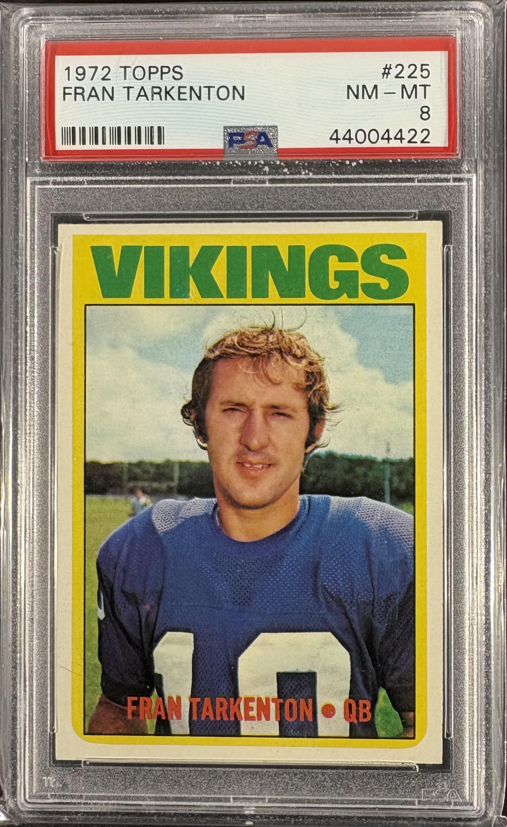 1972 Topps #225 Fran Tarkenton PSA 8 NM-MT Well Centered New Label