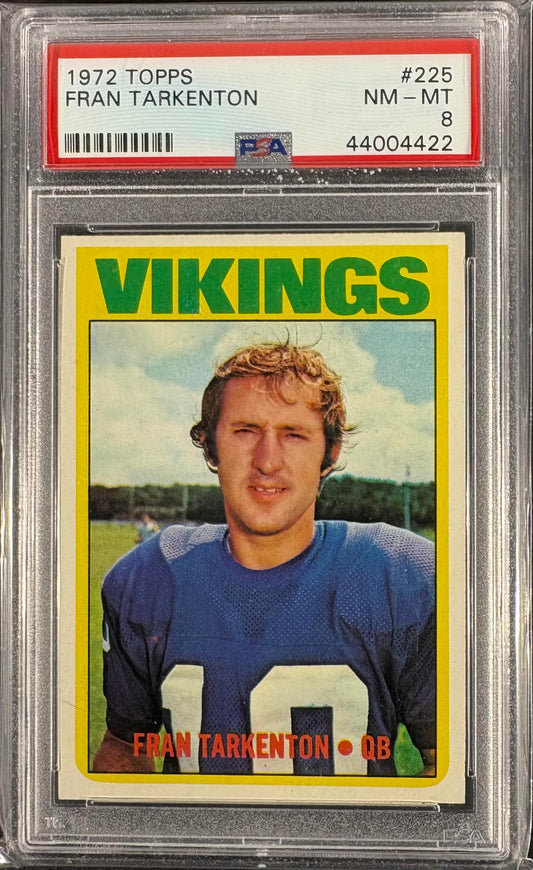 1972 Topps #225 Fran Tarkenton PSA 8 NM-MT Well Centered New Label