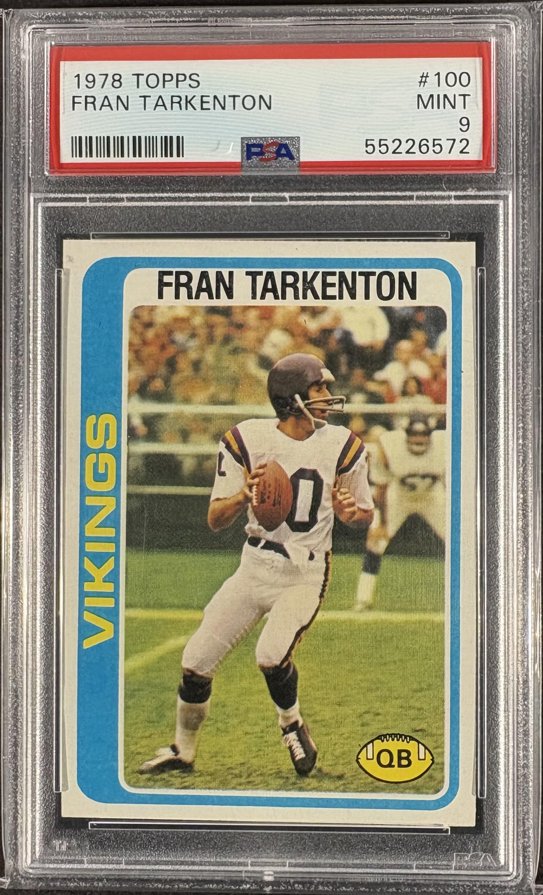 1978 Topps #100 Fran Tarkenton PSA 9 MINT High Grade New Label