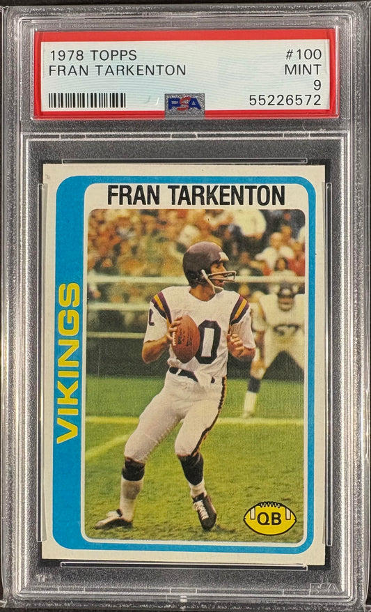 1978 Topps #100 Fran Tarkenton PSA 9 MINT High Grade New Label