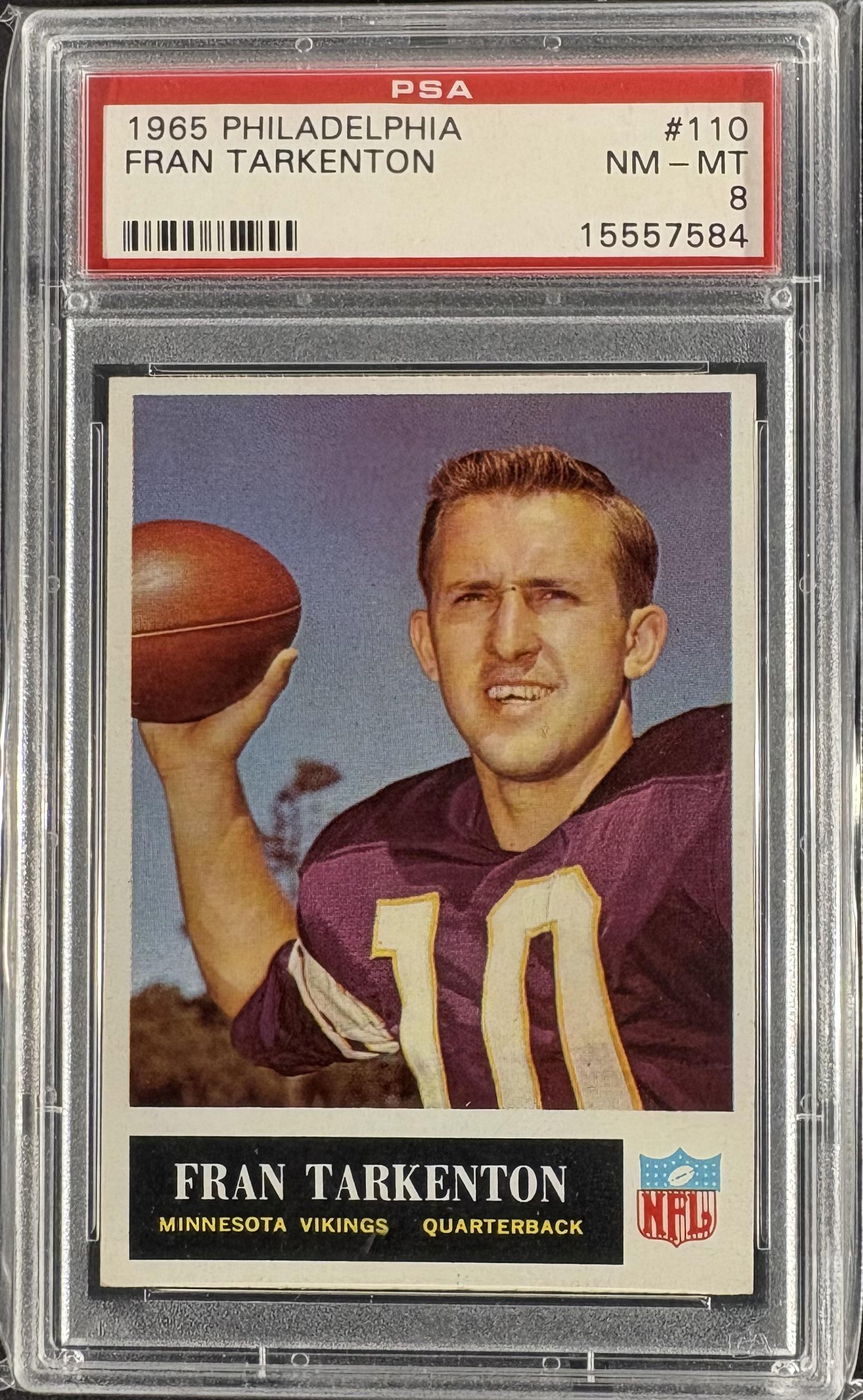 1965 Philadelphia #110 Fran Tarkenton PSA 8 NM-MT High Grade