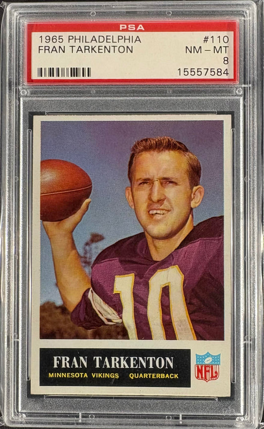 1965 Philadelphia #110 Fran Tarkenton PSA 8 NM-MT High Grade