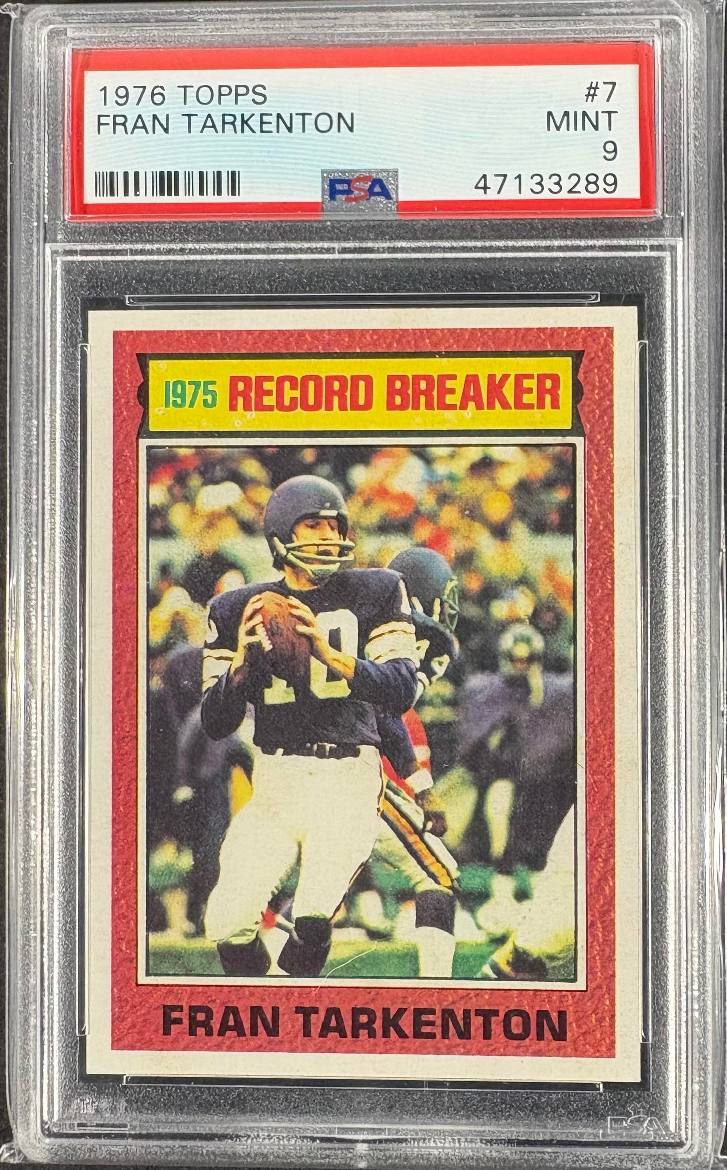 1976 Topps #7 Fran Tarkenton PSA 9 MINT High Grade CENTERED New Label