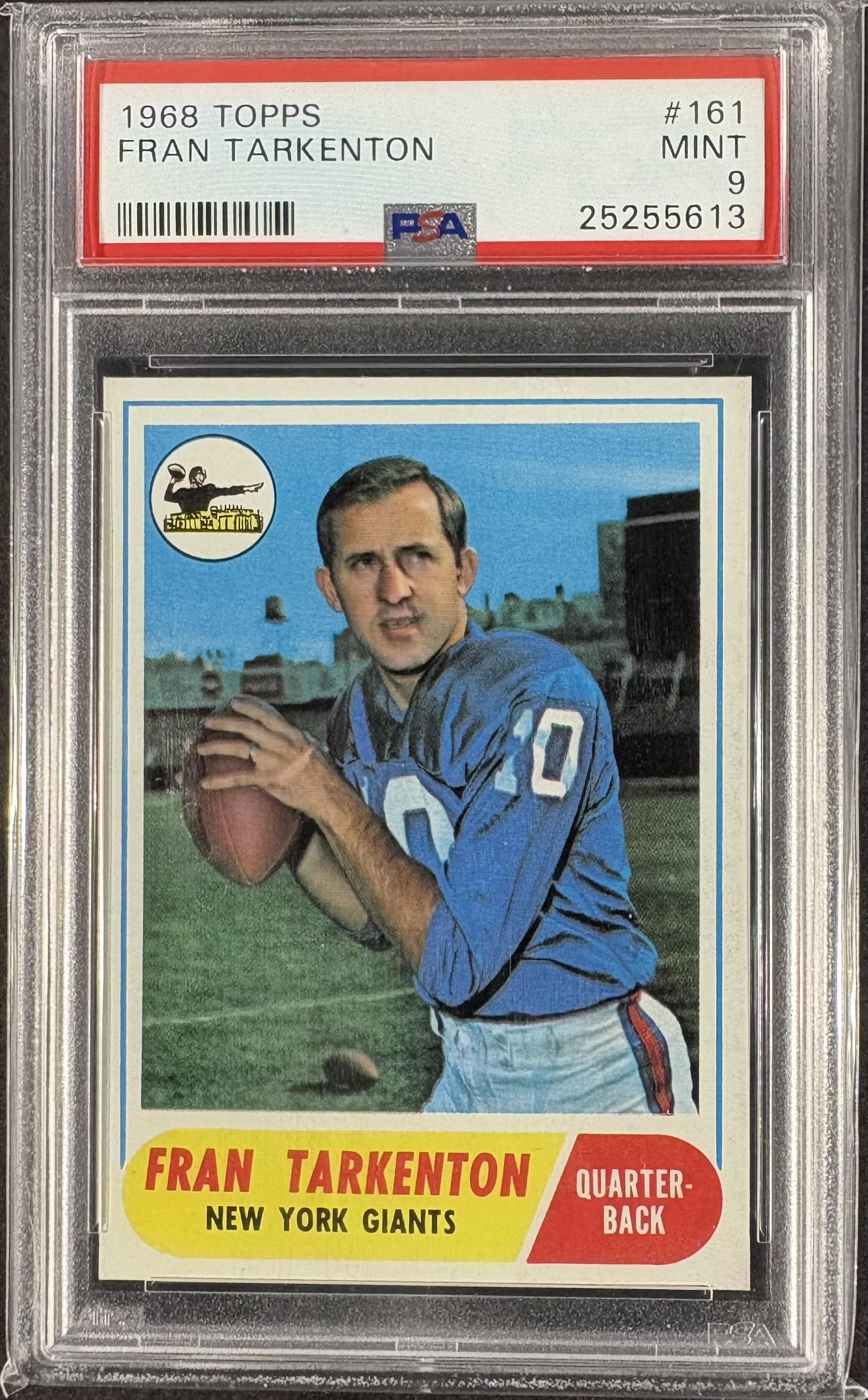 1968 Topps #161 Fran Tarkenton PSA 9 MINT High Grade New Label