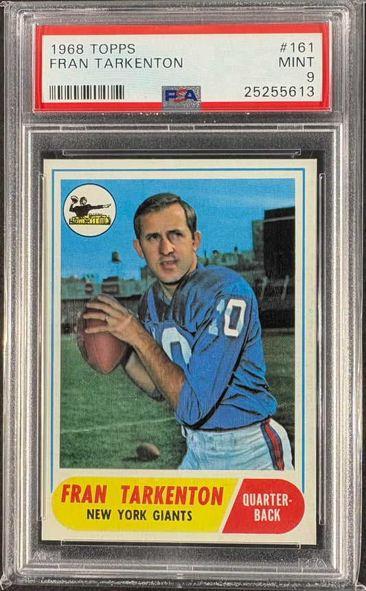 1968 Topps #161 Fran Tarkenton PSA 9 MINT High Grade New Label