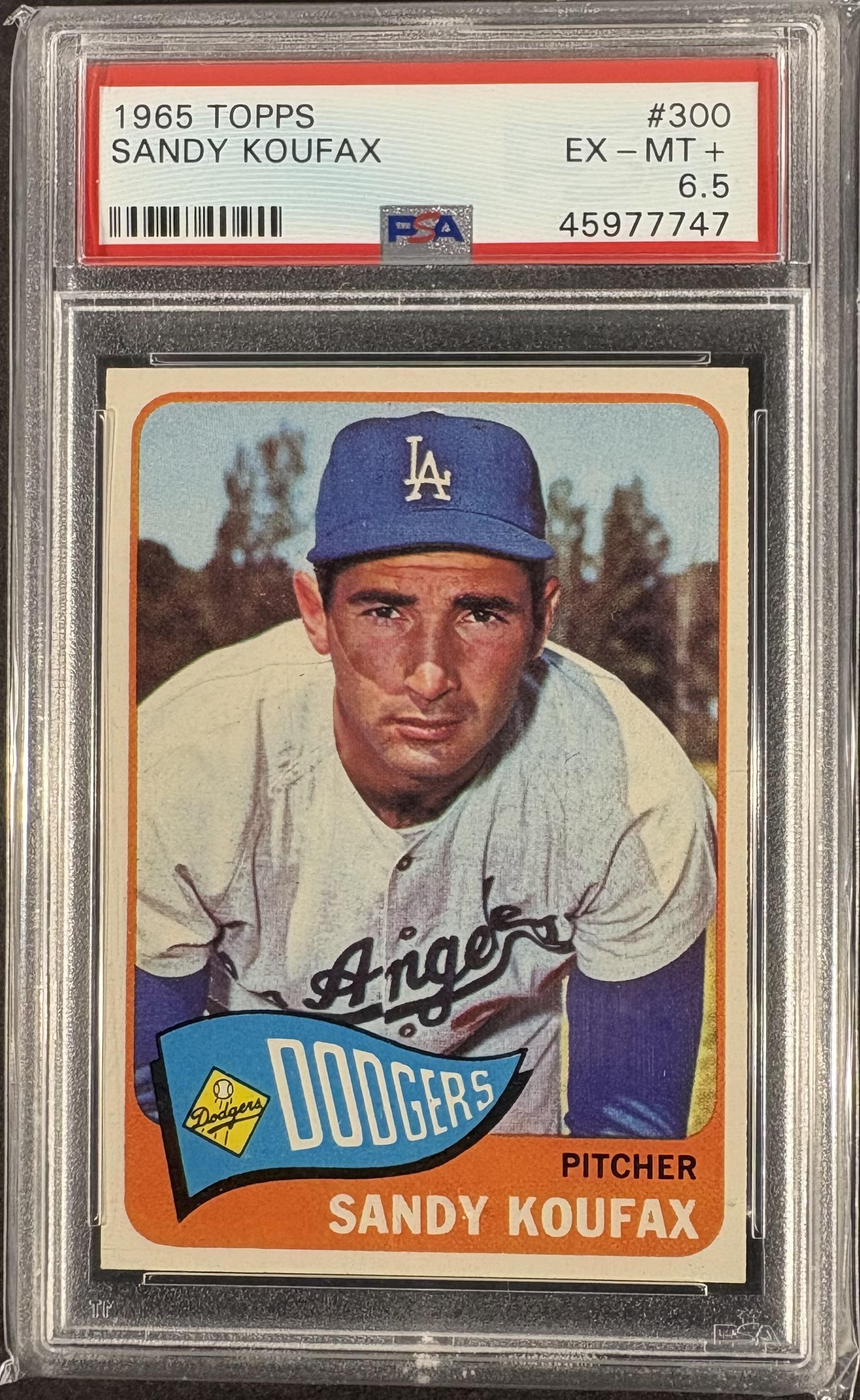 1965 Topps #300 Sandy Koufax PSA 6.5 EX-MT+ Well Centered New Label