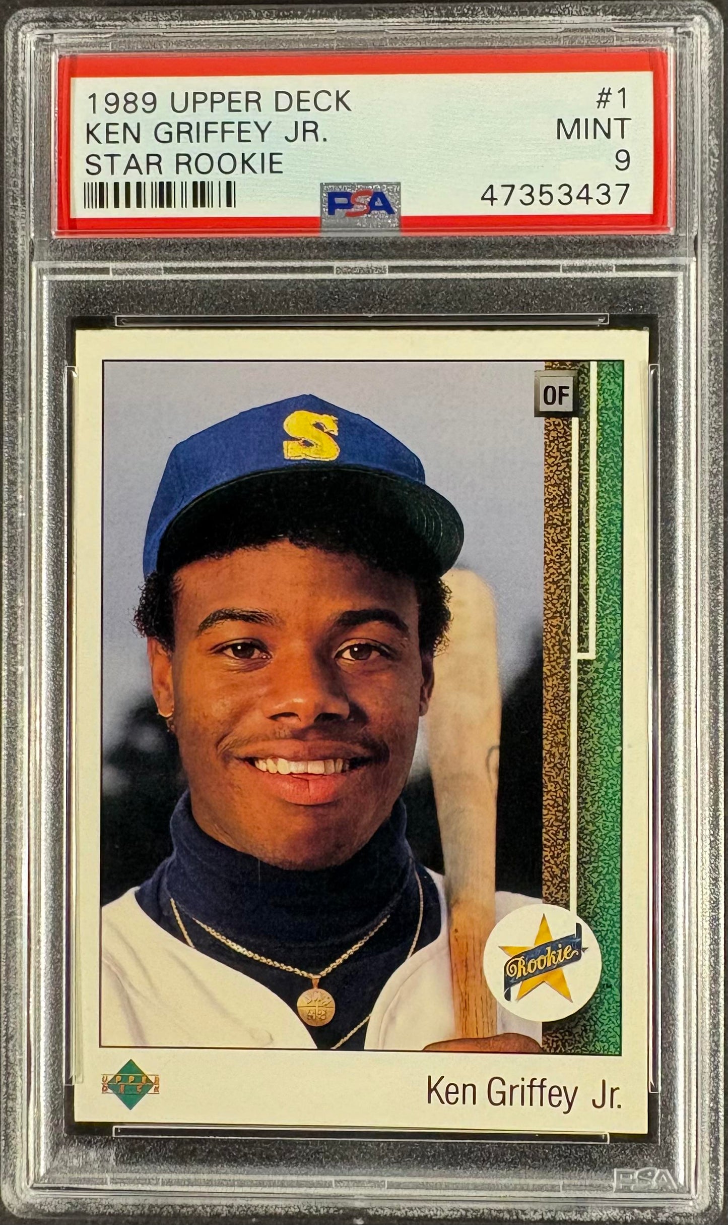 1989 Upper Deck #1 Ken Griffey Jr RC Rookie PSA 9 MINT New Label