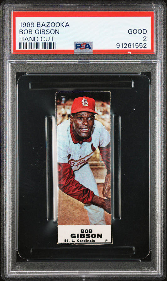 1968 Bazooka Bob Gibson Hand Cut PSA 2