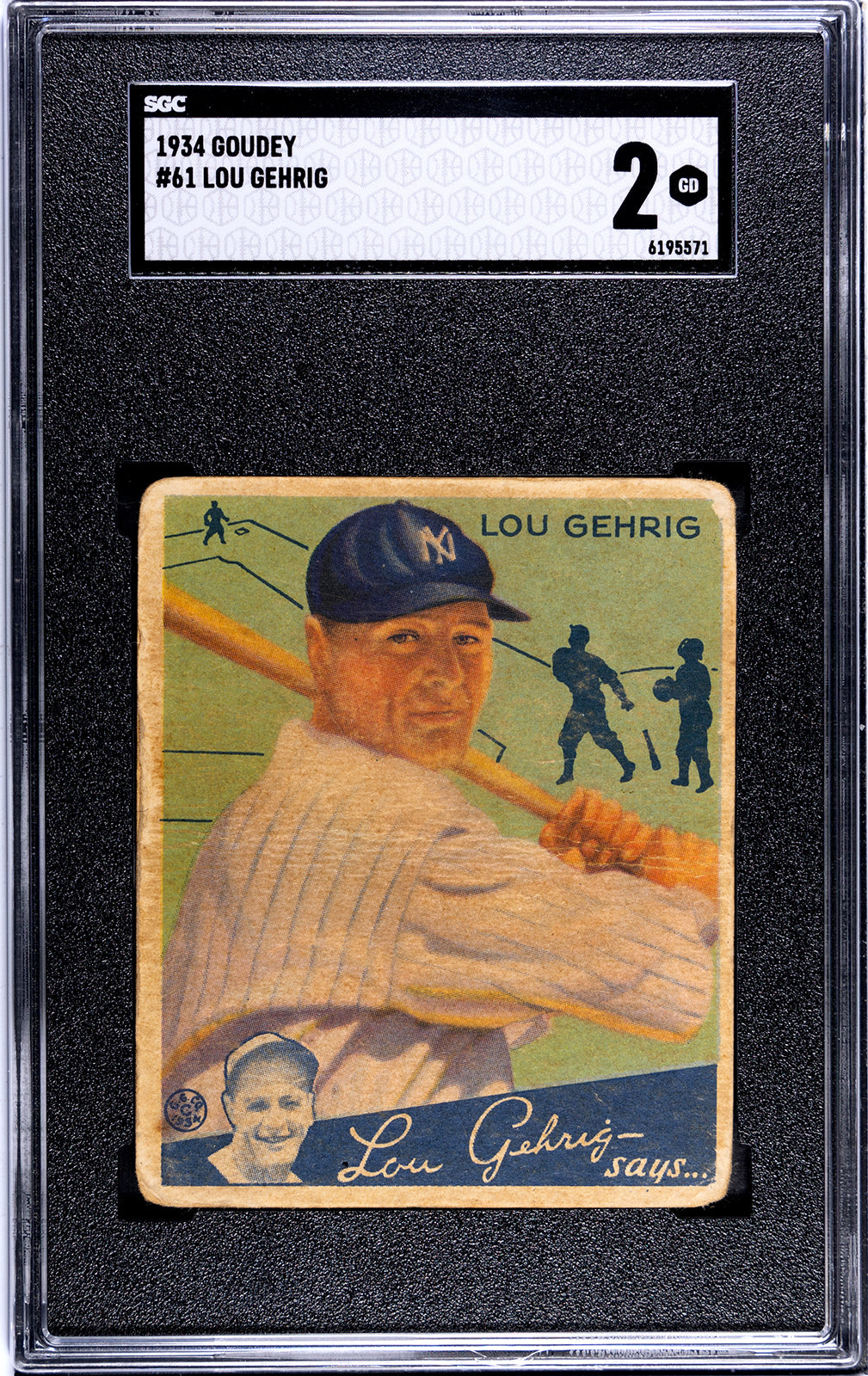 1934 Goudey (R320) #61 Lou Gehrig SGC 2 GD