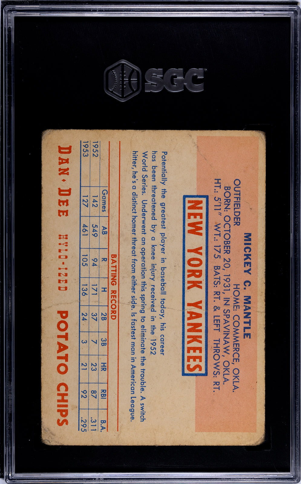 1954 Dan-Dee Potato Chips Mickey Mantle SGC 2 GD Nice Color