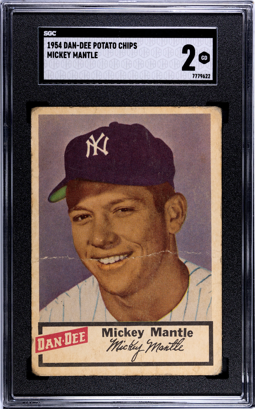 1954 Dan-Dee Potato Chips Mickey Mantle SGC 2 GD Nice Color