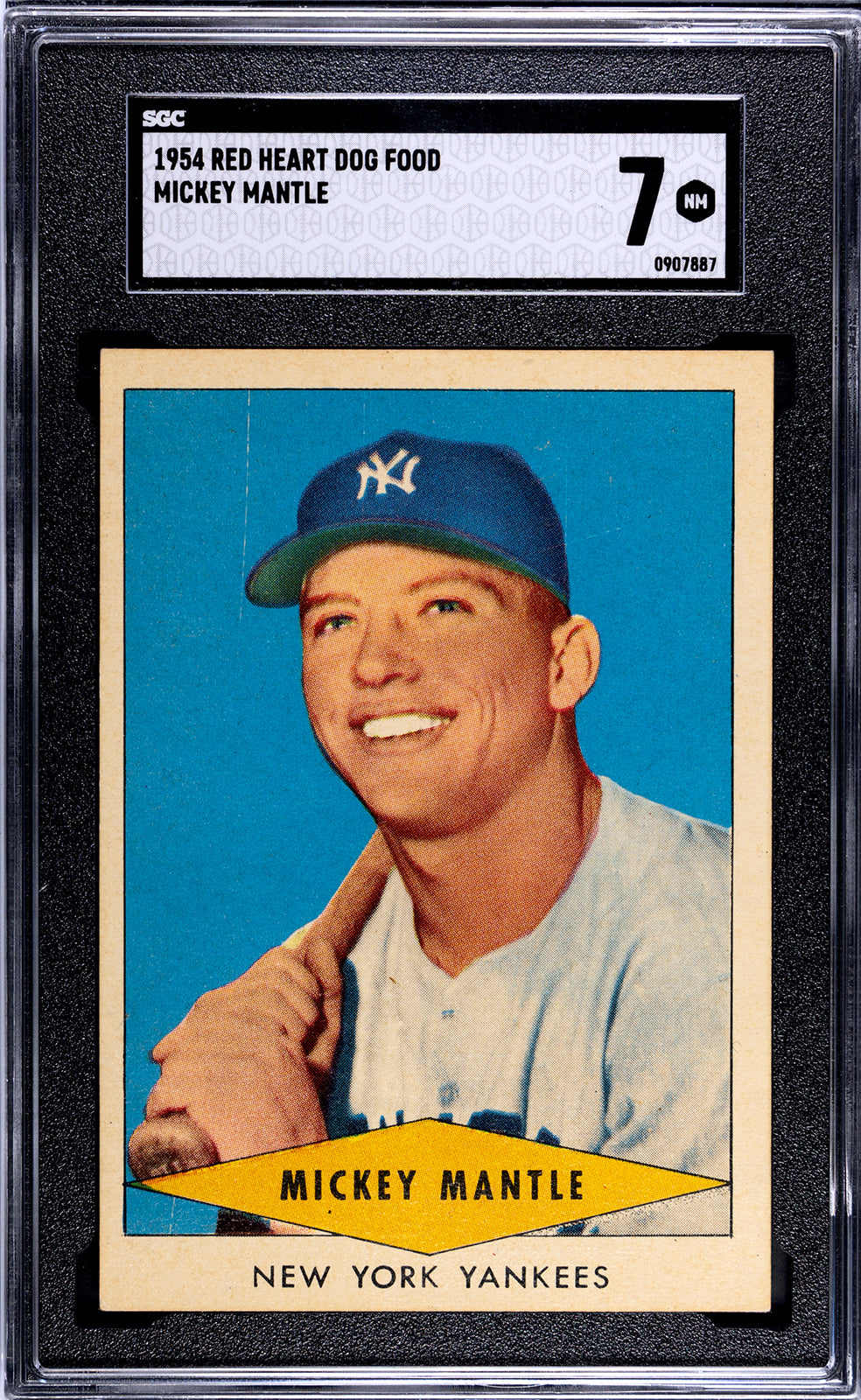 1954 Red Heart Dog Food Mickey Mantle SGC 7 NM Near Mint High Grade