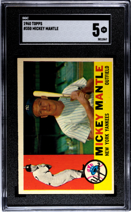 1960 Topps #350 Mickey Mantle SGC 5 EX Sharp + Nice Color