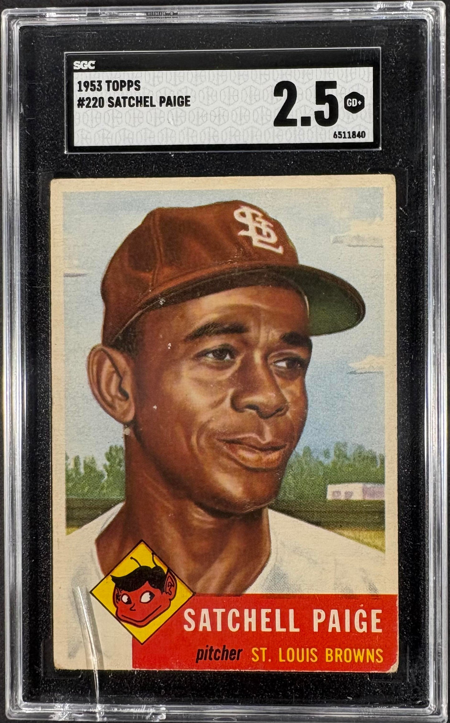 1953 Topps #220 Satchell Satchel Paige SGC 2.5 GD+ Well Centered Nice Color