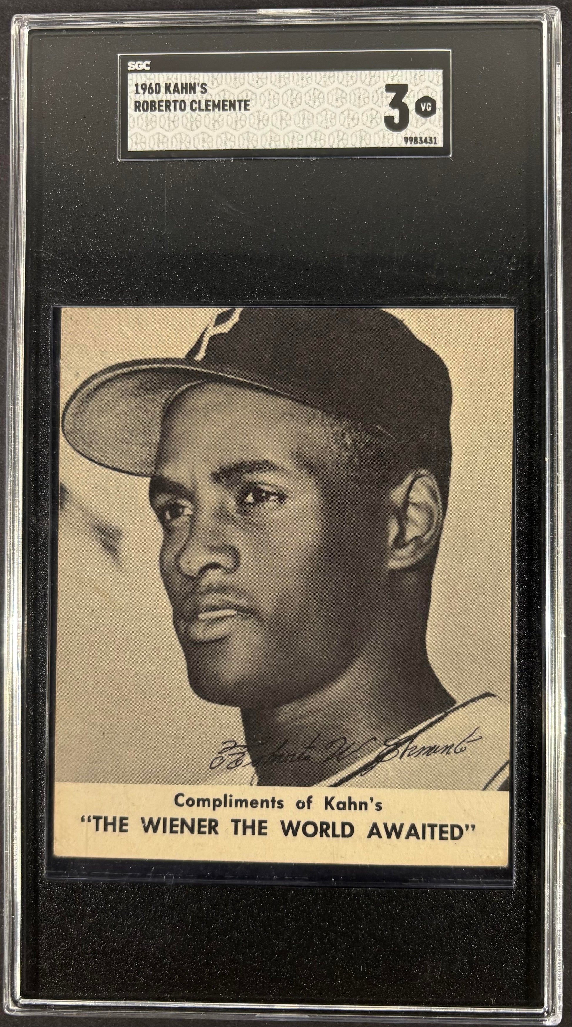 1960 Kahn's Wieners Roberto Clemente SGC 3 VG Nice Eye Appeal