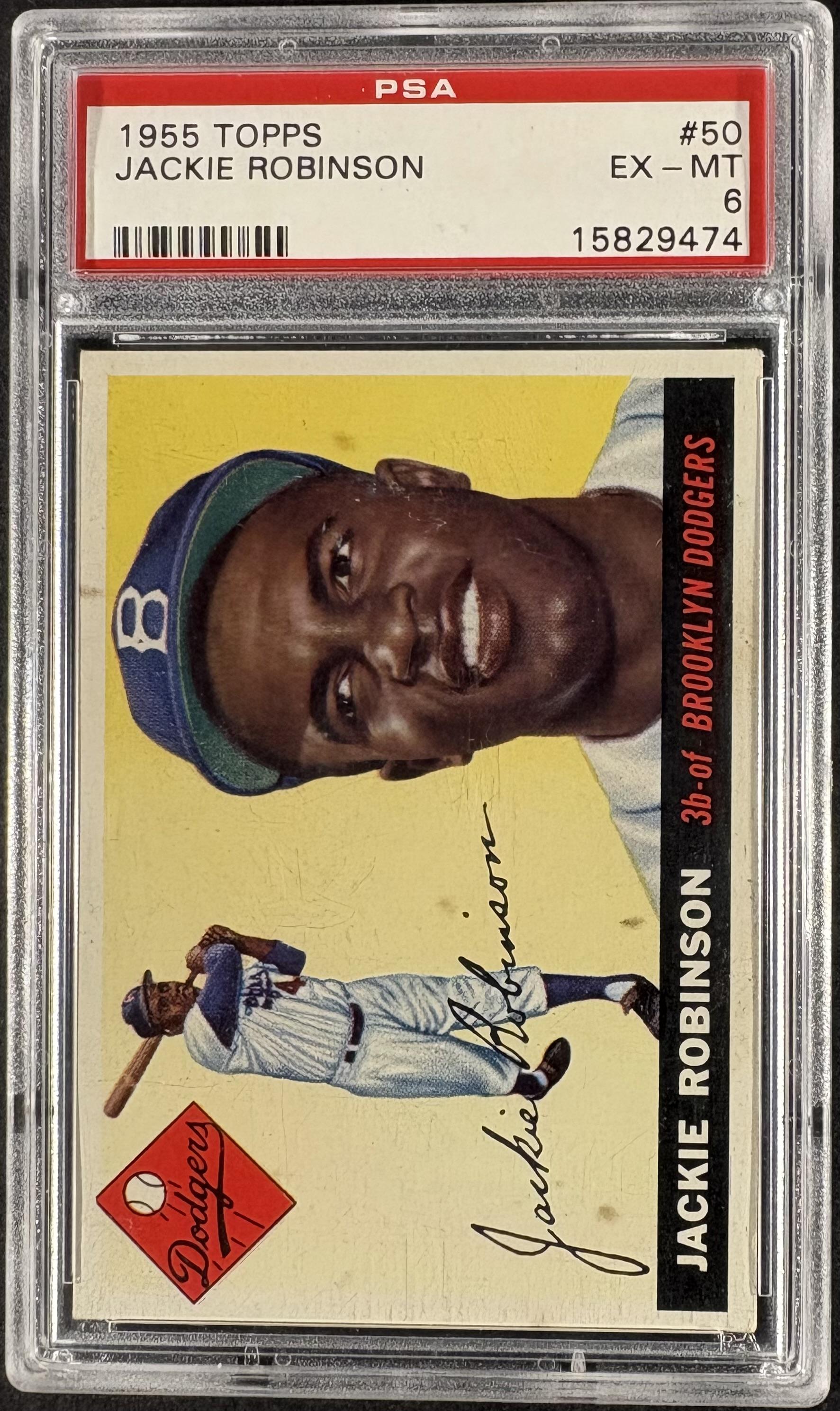 1955 Topps #50 Jackie Robinson PSA 6 Well Centered