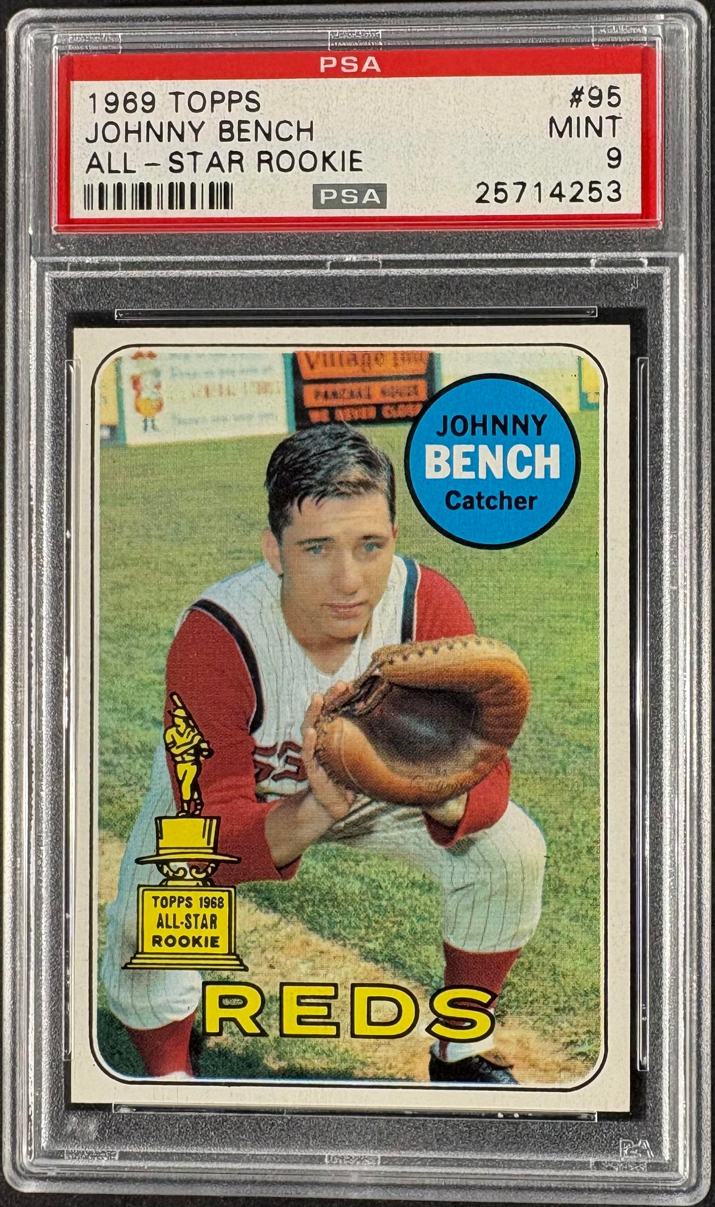 1969 Topps #95 Johnny Bench PSA 9 MINT High Grade