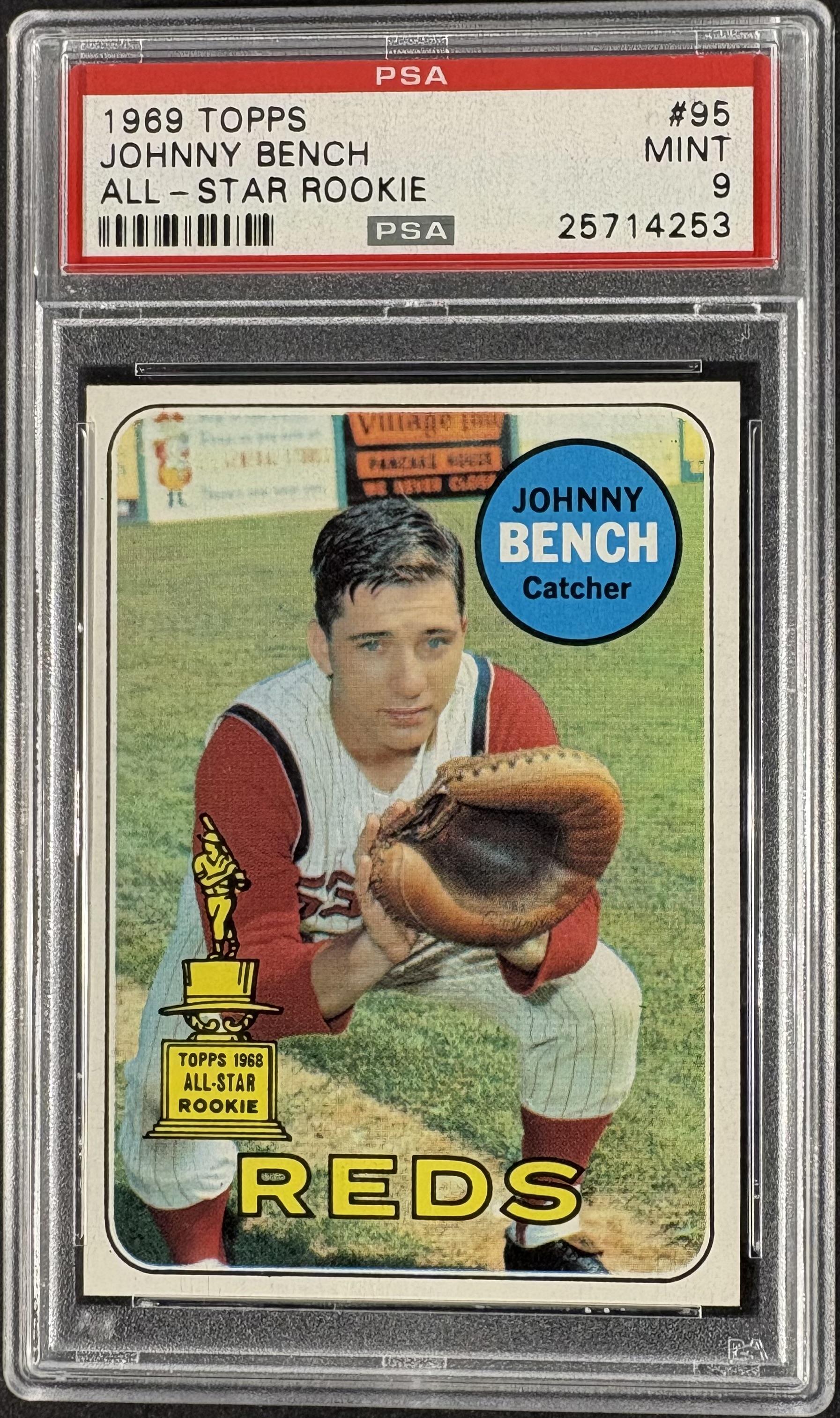 1969 Topps #95 Johnny Bench PSA 9 MINT High Grade
