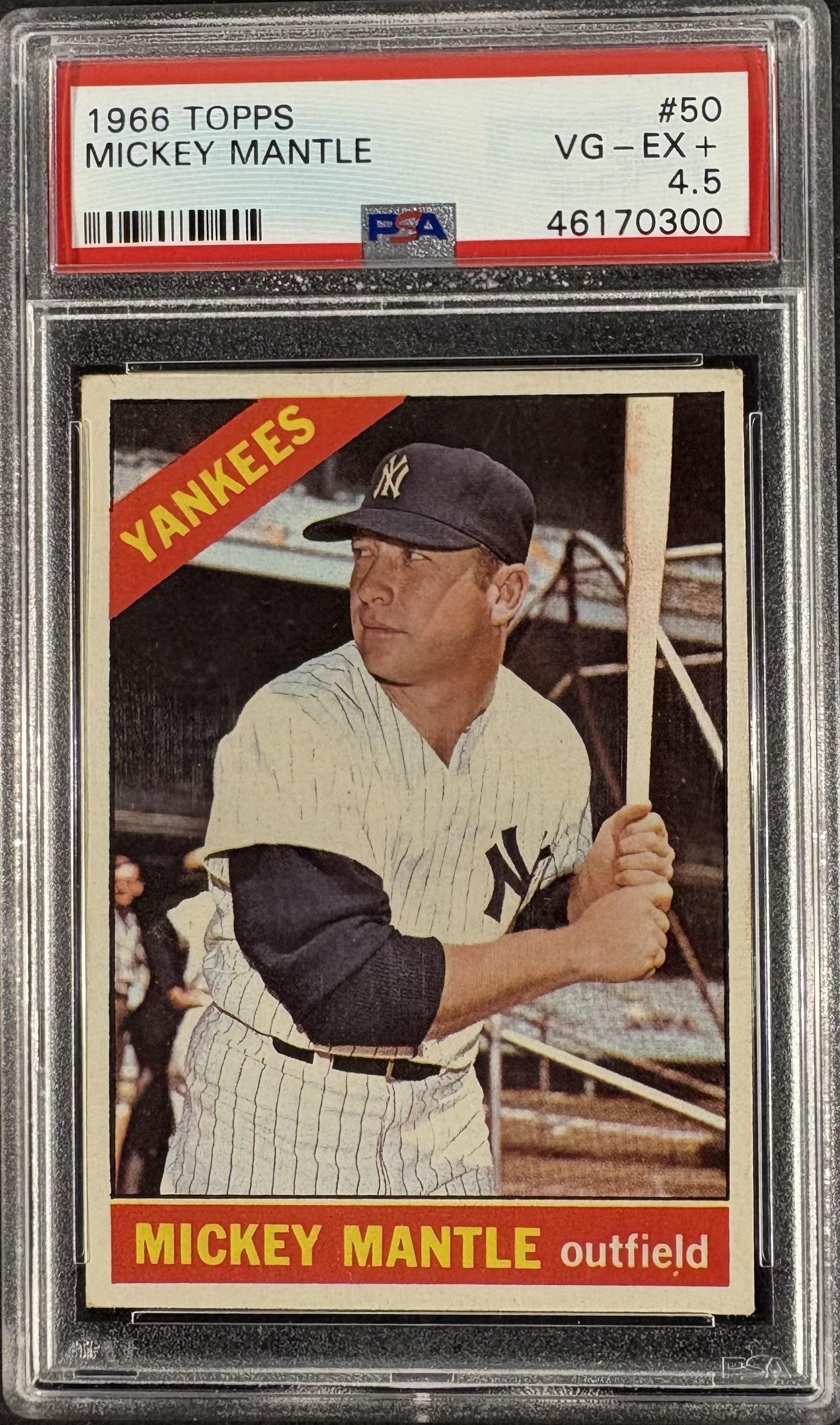 1966 Topps #50 Mickey Mantle PSA 4.5 VG-EX+ New Label