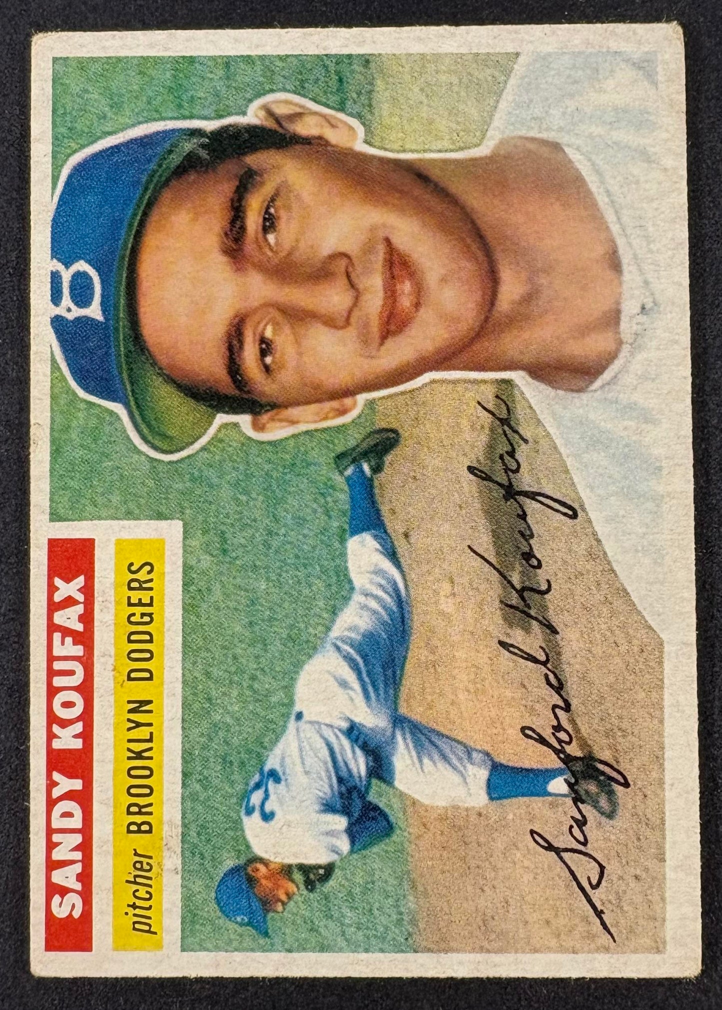 1956 Topps #79 Sandy Koufax Gray Back CREASE FREE Nice Color