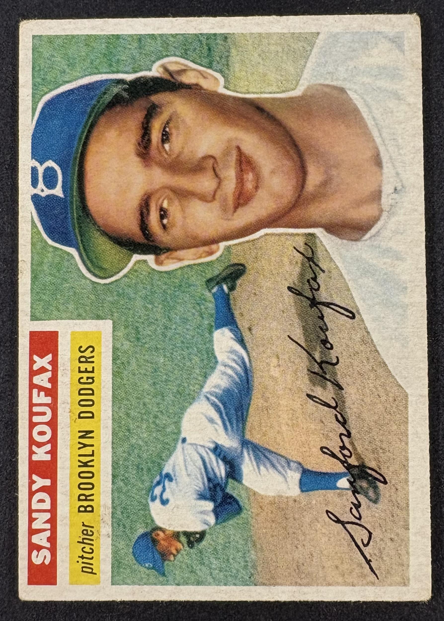 1956 Topps #79 Sandy Koufax Gray Back CREASE FREE Nice Color