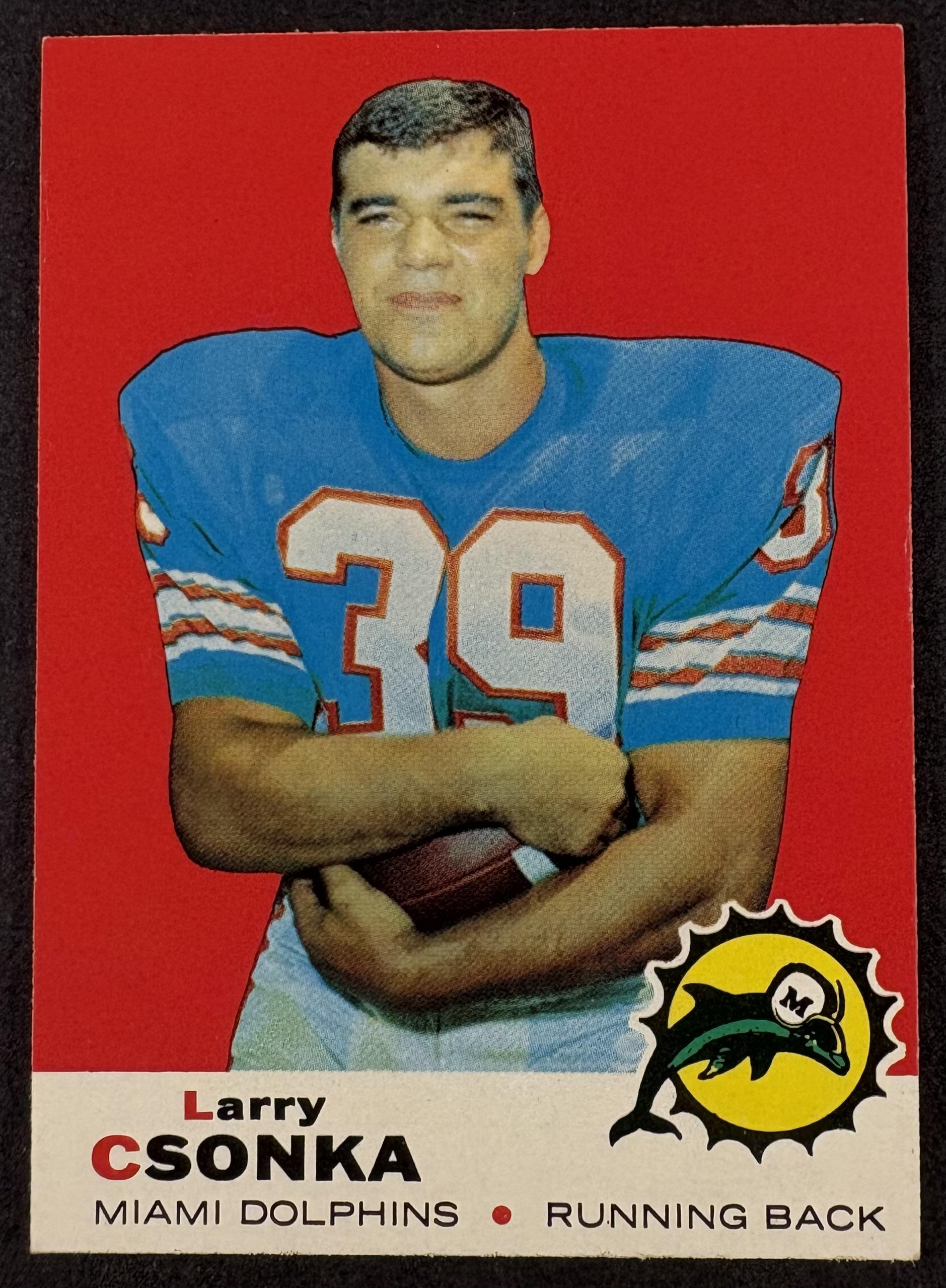 1969 Topps #120 Larry Csonka RC Rookie CREASE FREE + SHARP