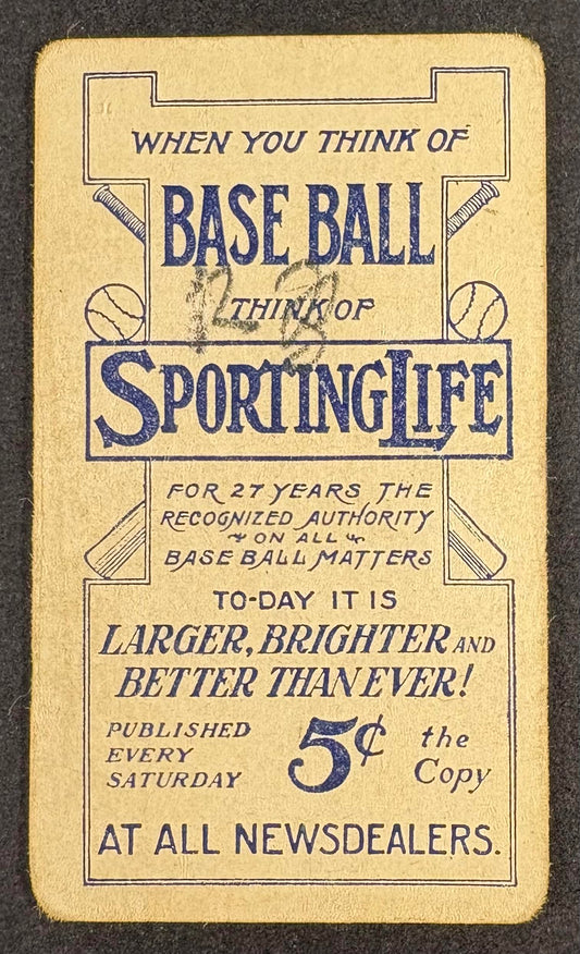 1910-11 Sporting Life M116 Hughie Jennings Blue Pastel Lower Grade (marked)