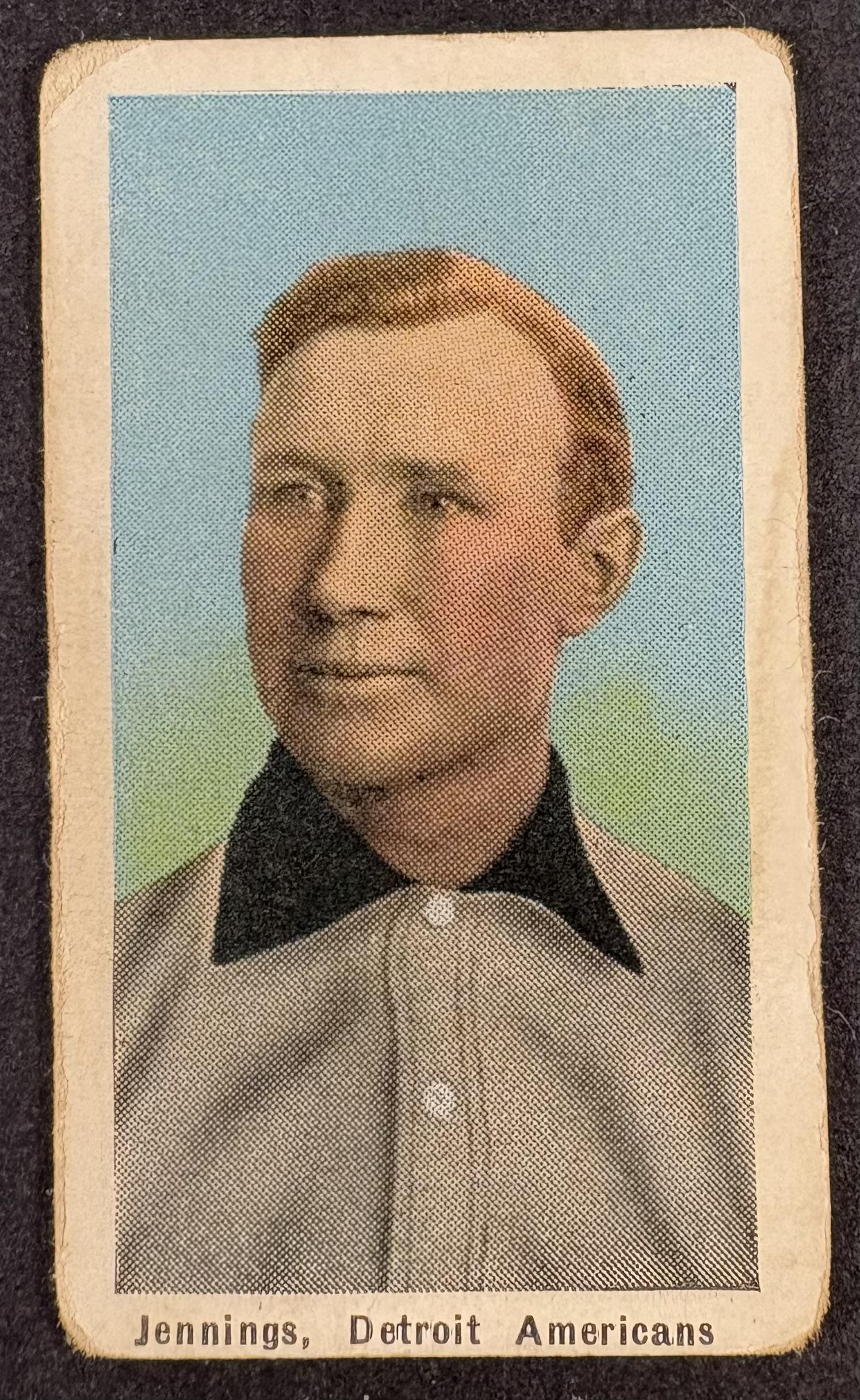 1910-11 Sporting Life M116 Hughie Jennings Blue Pastel Lower Grade (marked)