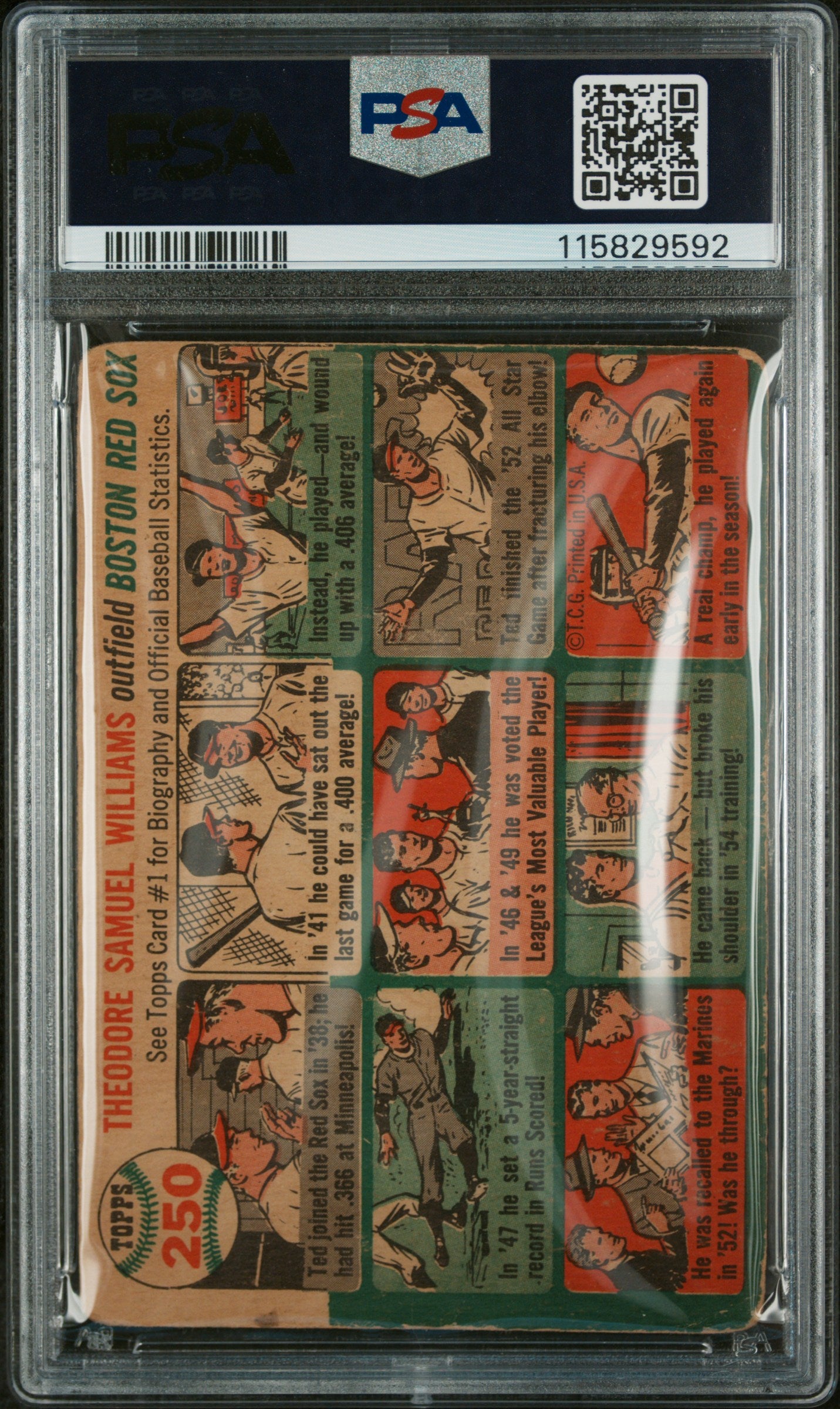 1954 Topps #250 Ted Williams PSA 1.5 New Label