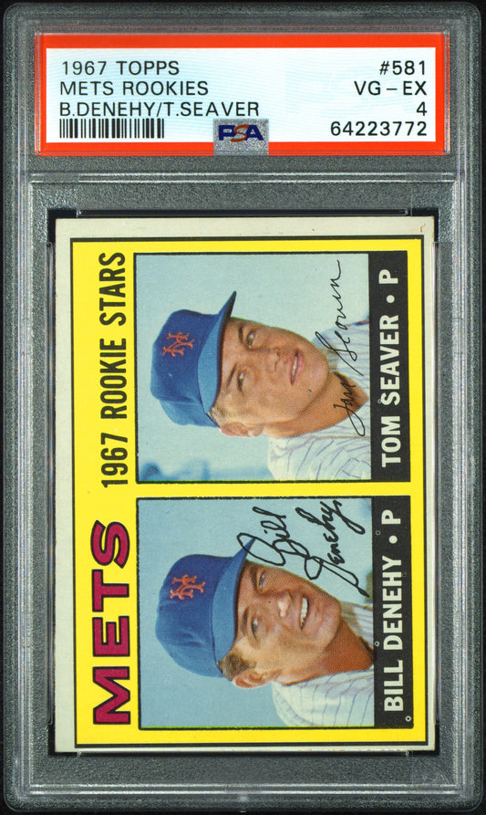 1967 Topps #581 Tom Seaver RC Rookie PSA 4 VG-EX Sharp New Label