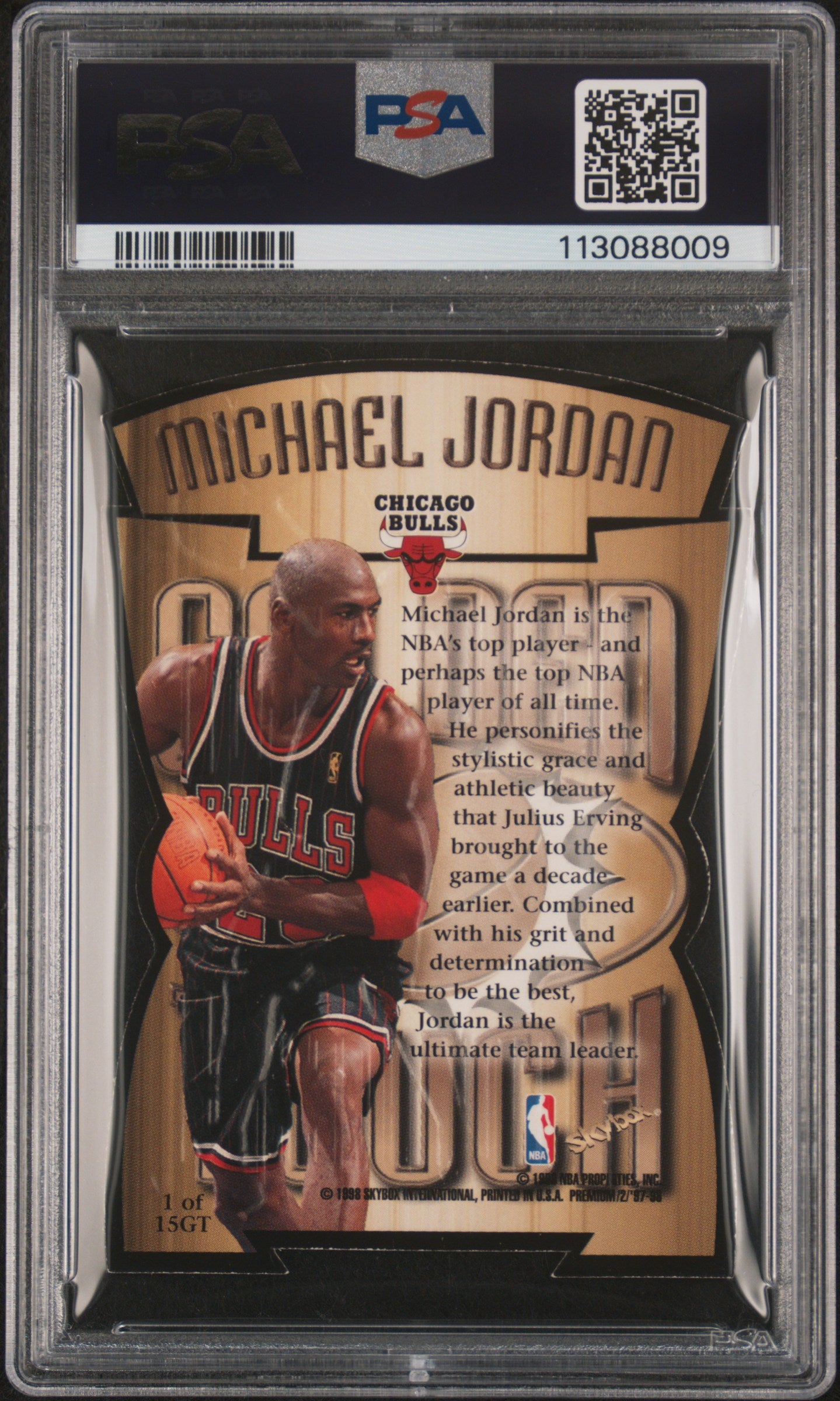 1997 Skybox Premium Golden Touch #1GT Michael Jordan PSA 7 NM New Label
