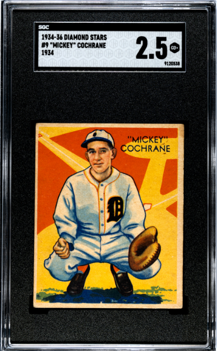 1934-36 Diamond Stars #9 Mickey Cochrane 1934 SGC 2.5