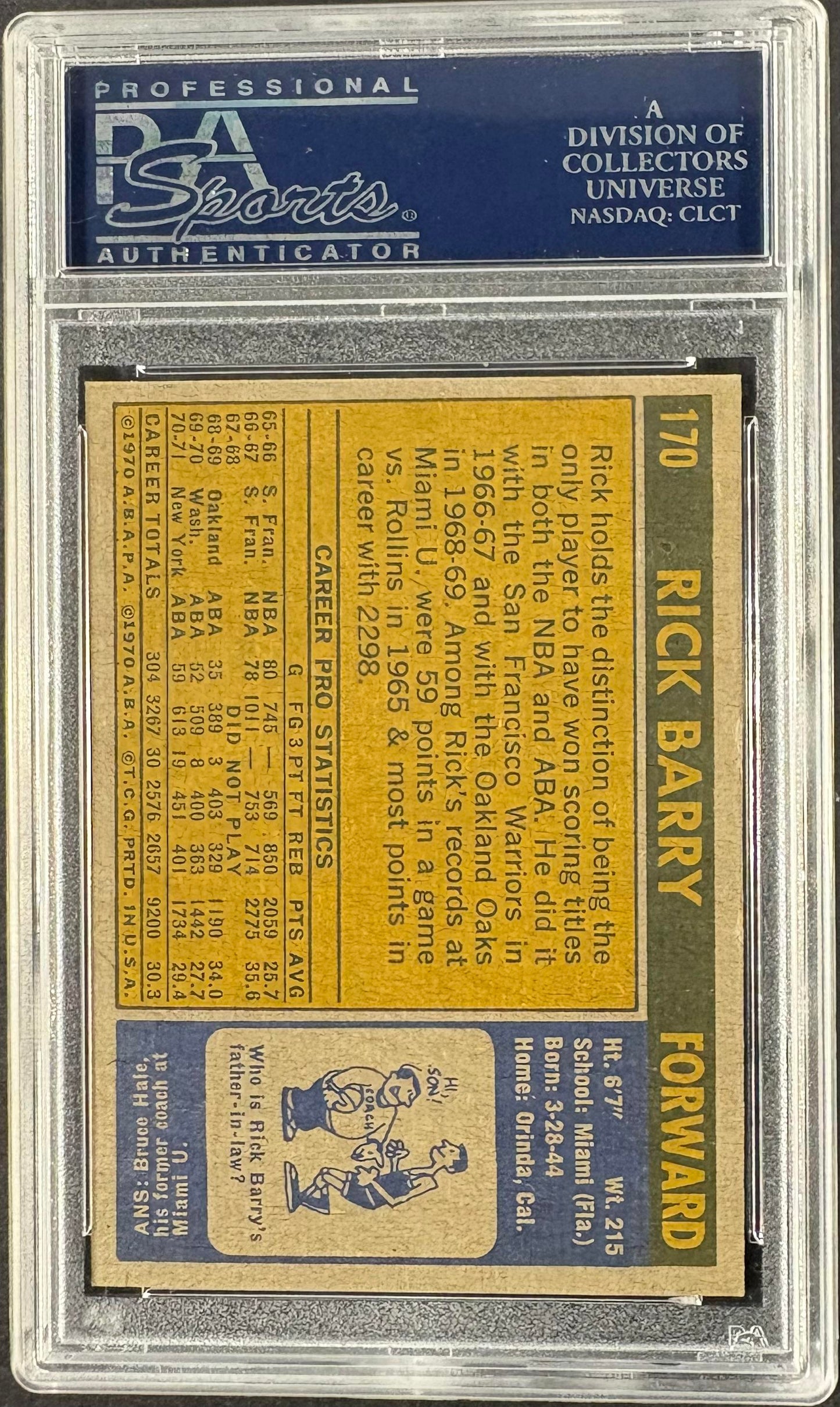 1971-72 Topps #170 Rick Barry RC Rookie PSA 8.5 NM-MT High Grade