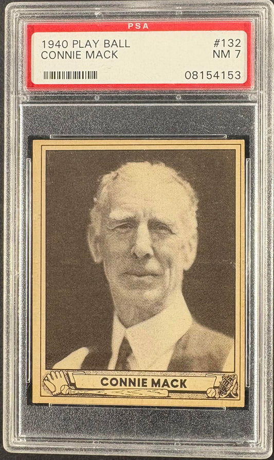 1940 Play Ball #132 Connie Mack PSA 7 NM Near Mint