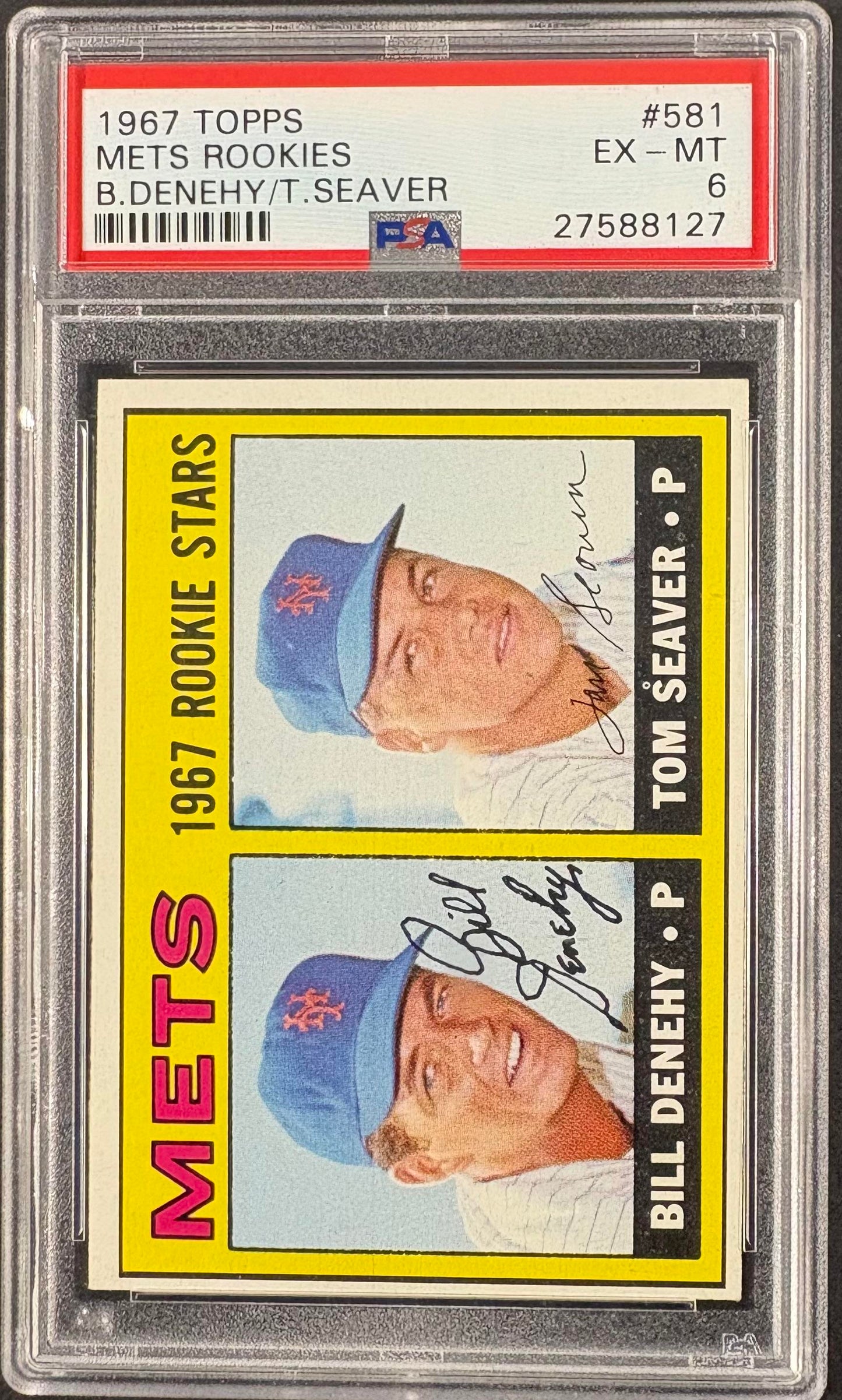 1967 Topps #581 Tom Seaver RC Rookie PSA 6 EX-MT New Label