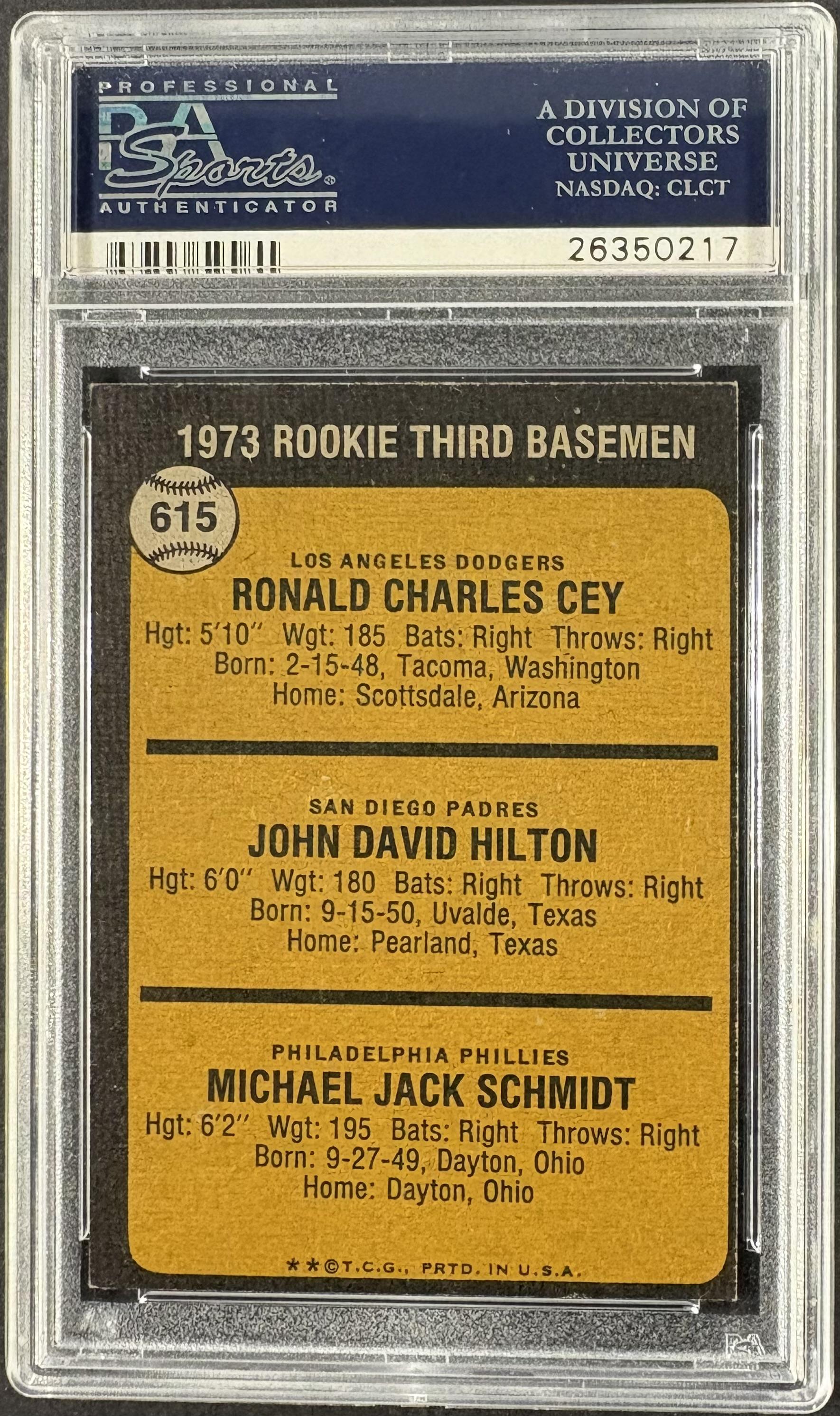 1973 Topps #615 Mike Schmidt RC Rookie PSA 6 EX-MT