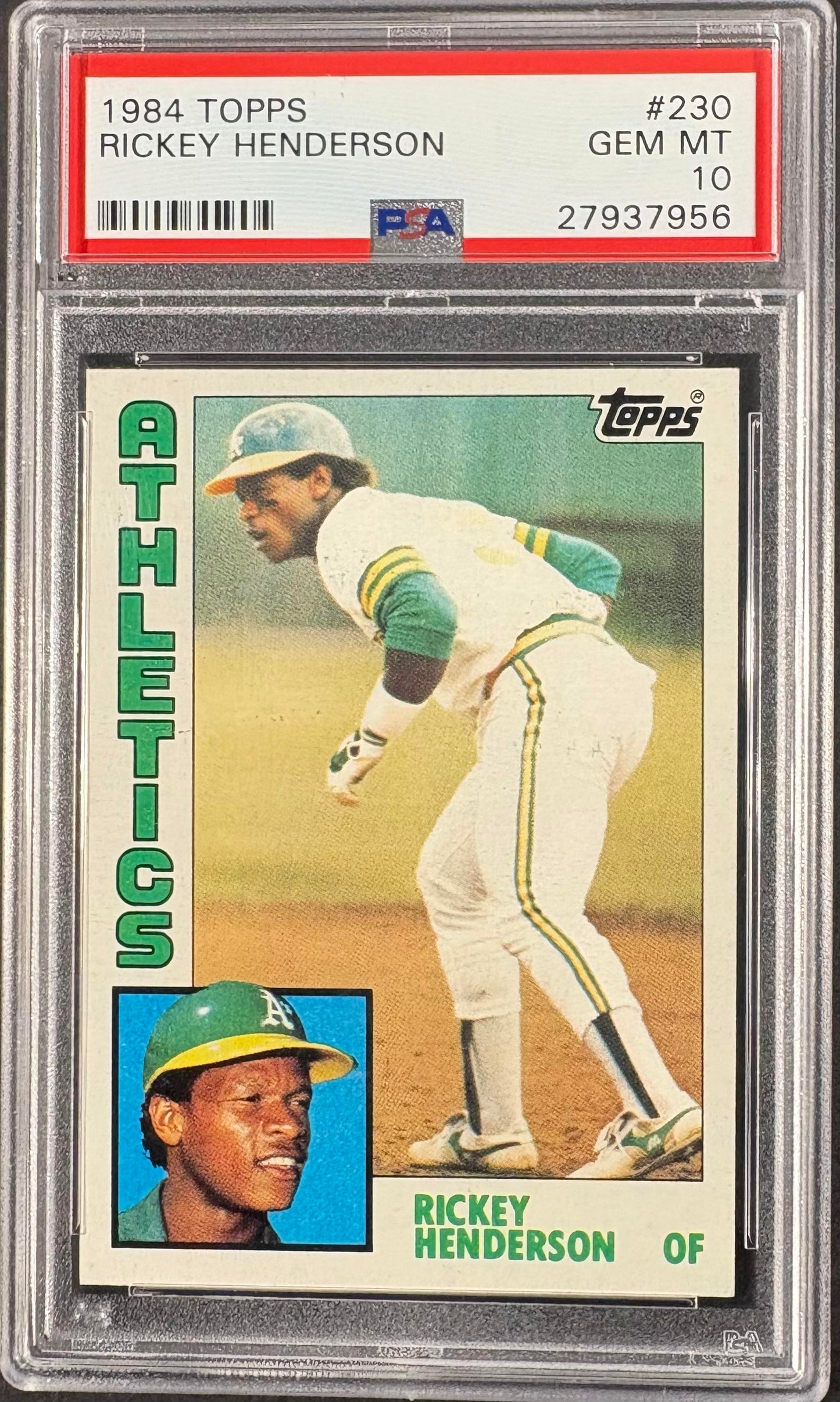 1984 Topps #230 Rickey Henderson PSA 10 GEM MINT New Label