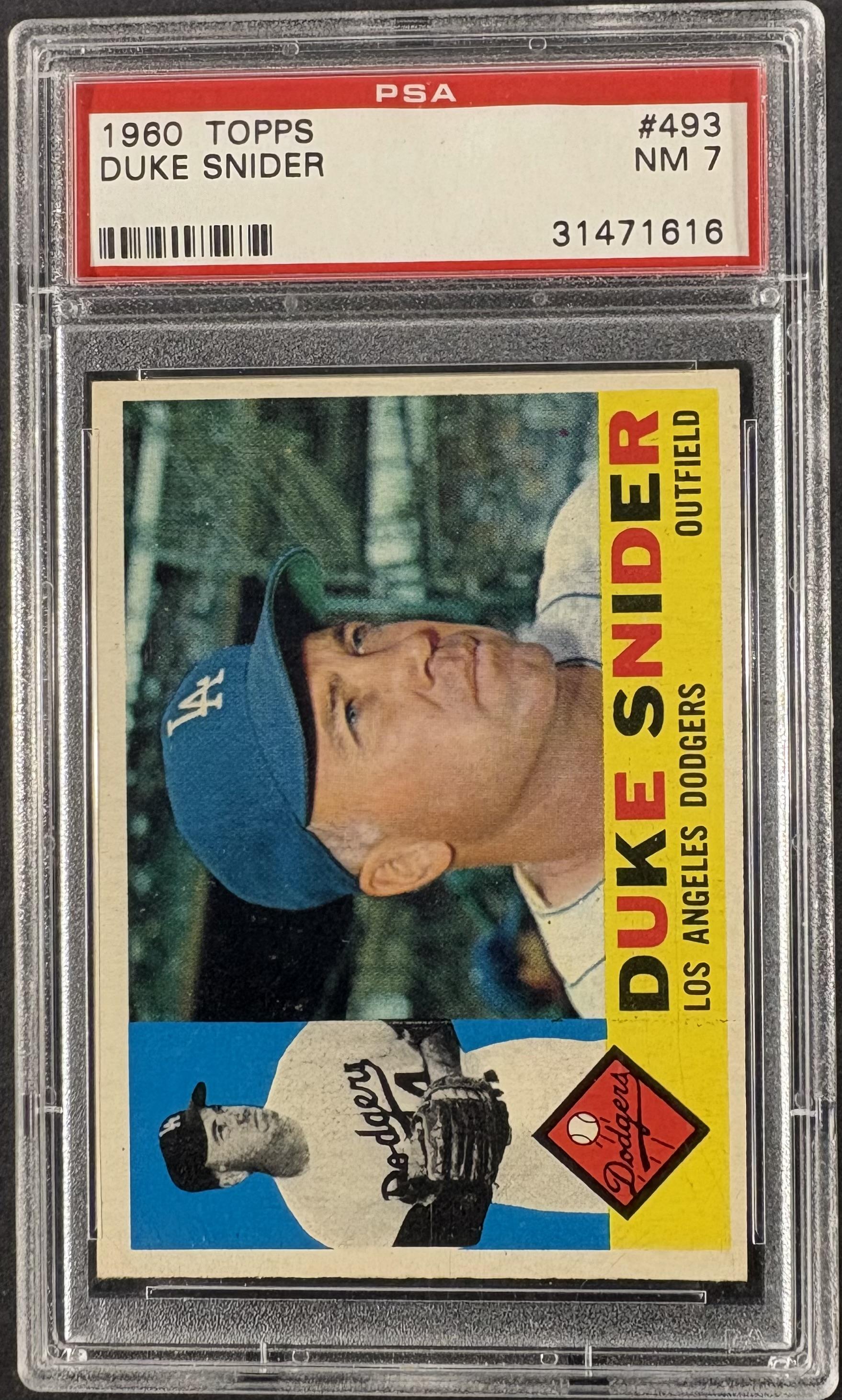 1960 Topps #493 Duke Snider PSA 7 NM Near Mint
