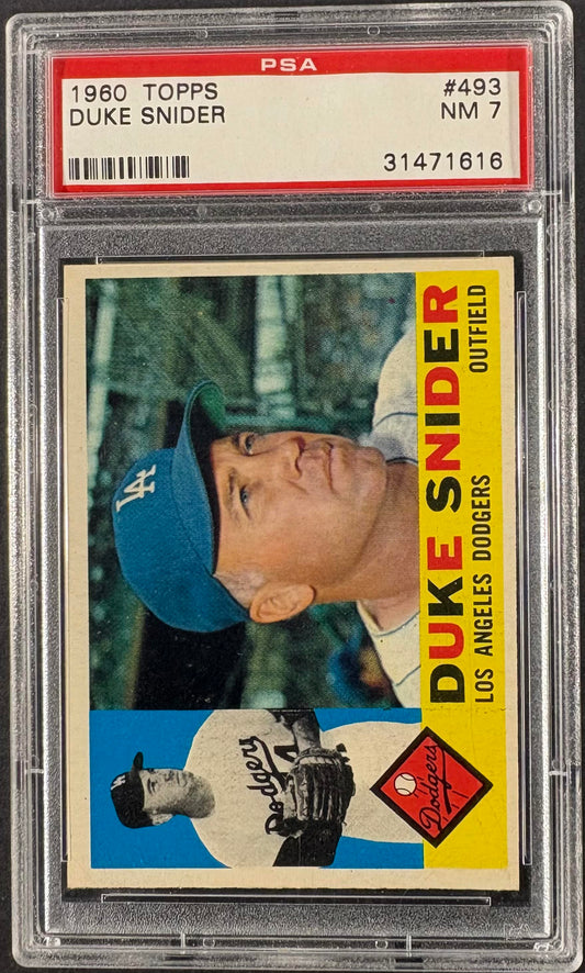 1960 Topps #493 Duke Snider PSA 7 NM Near Mint