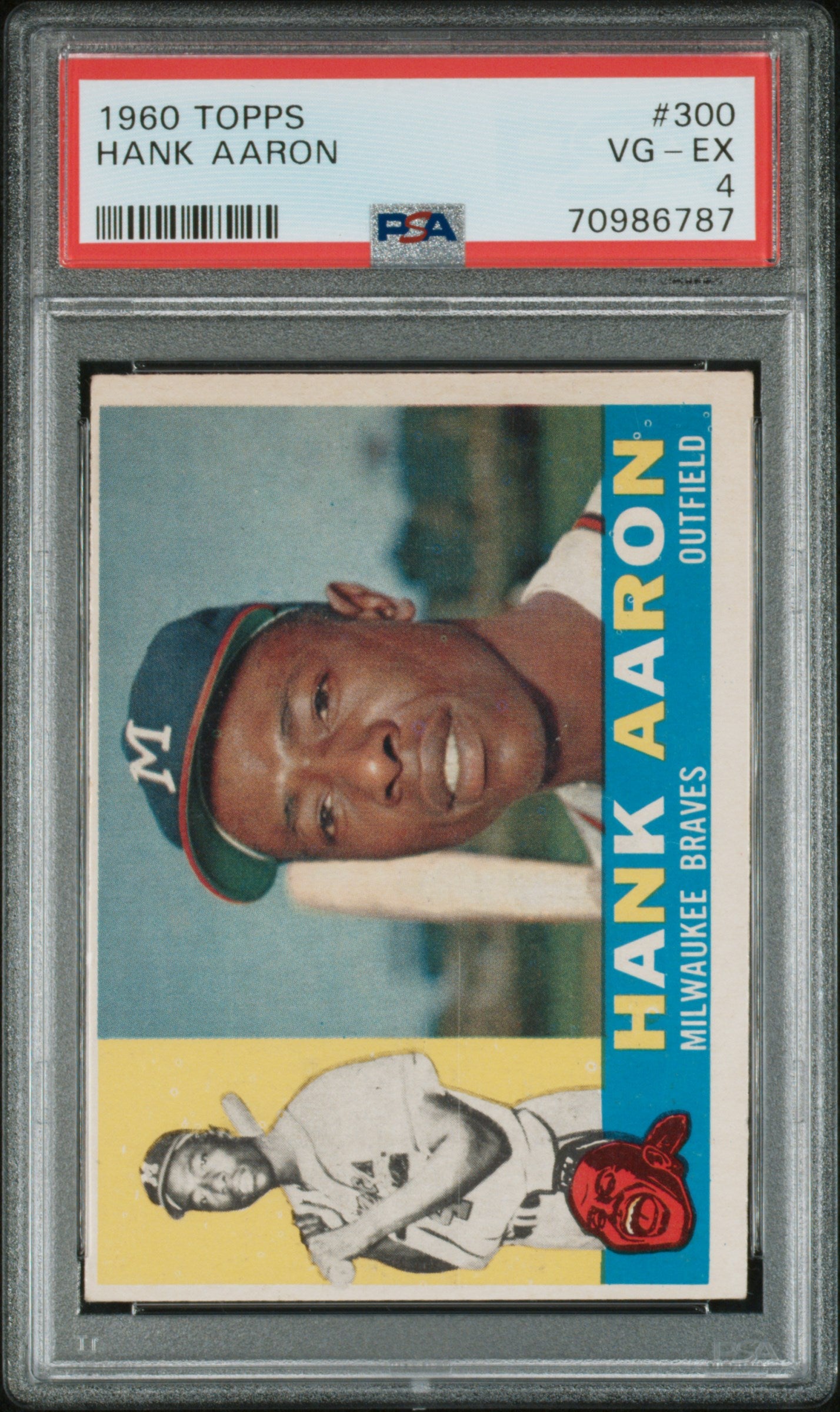 1960 Topps #300 Hank Aaron PSA 4 VG-EX New Label