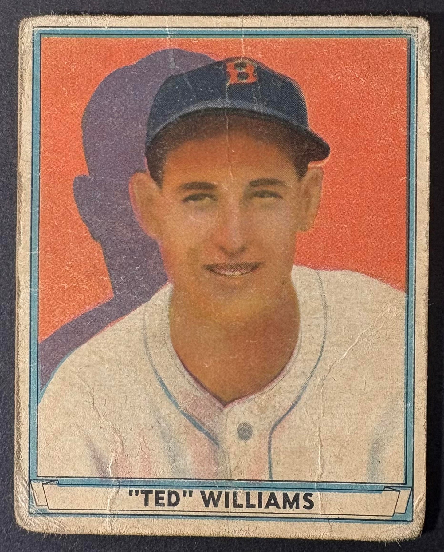 1941 Play Ball #14 Ted Williams Well Centered Lower Grade (creasing)