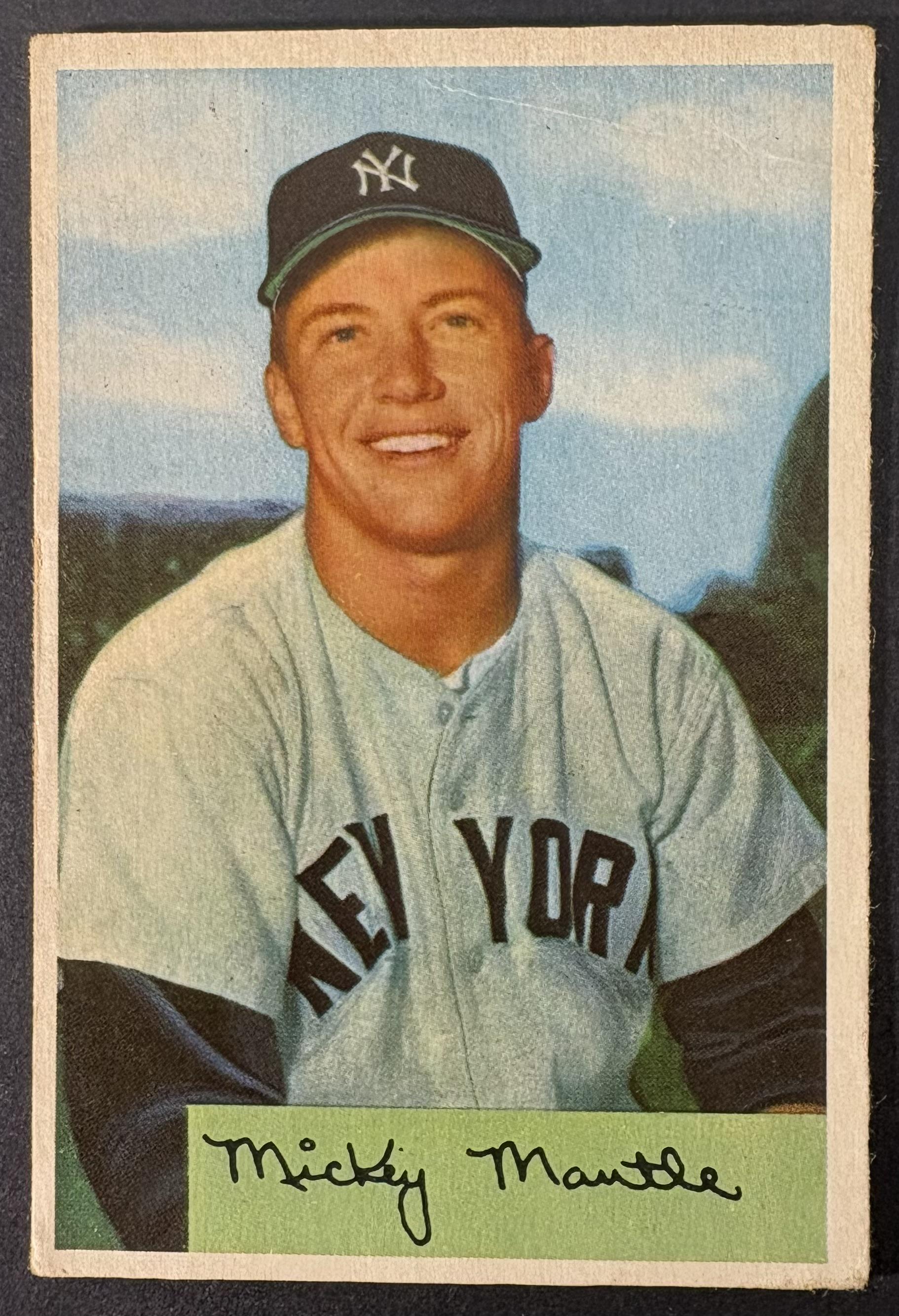1954 Bowman #65 Mickey Mantle Nice Eye Appeal (wrinkle)