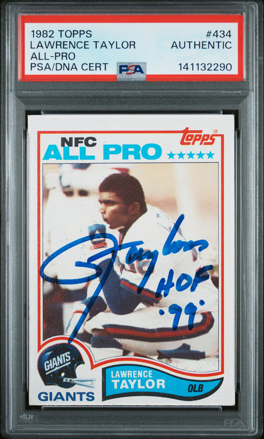 1982 Topps #434 Lawrence Taylor RC Rookie PSA Authentic AUTO Autograph
