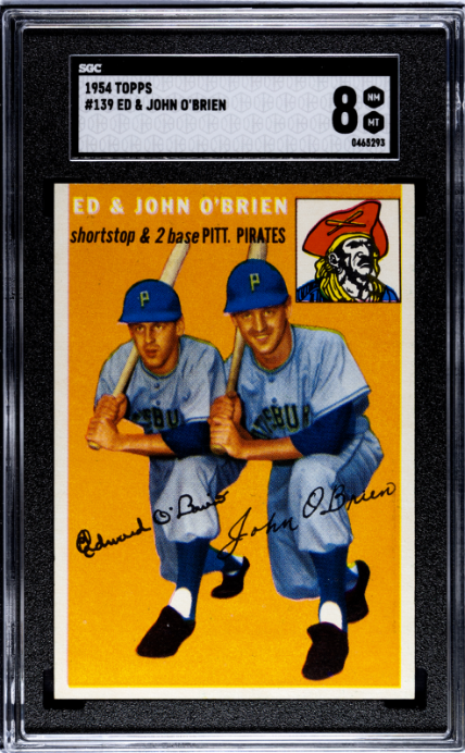 1954 Topps #139 Ed & John O'Brien Brothers SGC 8 NM-MT STUNNING High Grade
