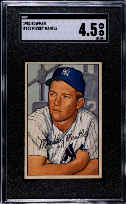 1952 Bowman #101 Mickey Mantle SGC 4.5 VG-EX+ Nice Eye Appeal