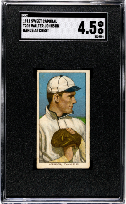 1911 Sweet Caporal (T206) Johnson, Walter Hands At Chest SGC 4.5